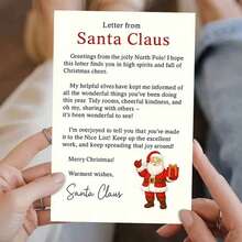 1pc Interesting Gift: Santa Claus Letter Christmas Greeting Card, Suitable For Friends And Family, Christmas Surprise Gift, Carrying Messages Of Happiness And Joy From The North Pole