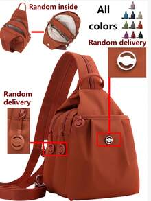 Multi-Compartment Anti-Theft Nylon Backpack, Women's Multifunctional Fashion Everyday Bag, Multi-Pocket Lightweight Travel Bag, Large Capacity Minimalist Bookbag, Convenient Backpack Suitable For Students, Nurses, Teachers, Business Professionals, Travel, Commuting, Shopping, Office, Dating, Hiking, Training, Work, Birthday Gift, Holiday Gift - Multicolor - View 12