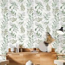 ucdfi 1 Roll Vinyl Room Decor Green Leaf Peel And Stick Wallpaper Self Adhesive Contact Paper Removable Waterproof Wallpaper For Furniture Renovation Bedroom Decor Wall Stickers Wall Paper Wall Decor Wallpaper Peel And Stick