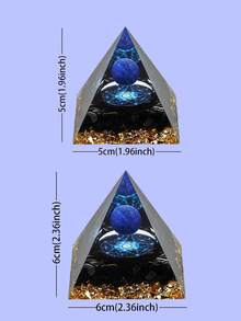 能量金字塔奥根灵气天然紫水晶球疗愈水晶脉轮工具装饰品树脂石工艺品儿童金字塔家居装饰礼物，创意水晶树脂桌面装饰，适合圣诞节、万圣节、父亲节 - 查看 4