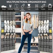 Organizador de zapatos Colgado Sobre La Puerta,Organizador Colgante para Guardar Zapatos,40 Bolsillos Grandes Zapatera Colgante,para Guardar Zapatos,Ropa,Artículos de Aseo y Juguetes (Nnegro) - Negro - Ver 7