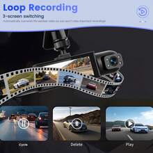 Dash Cam For Car, 4-Channel Black Box Driving Camera, Car Dashboard Camera, Left/Right/Front/Rear Camera, Wide Angle, Adjustable Lens, Loop Recording, Night Vision, Motion Detection,150mAh Battery