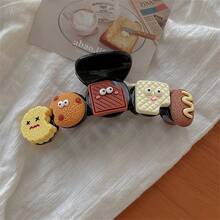 1pc Cute & Fun Cookie Biscuit Design Hair Clip, Large Size Elegant Hair Claw Hairpin Headpiece Fall Hair Accessories Autumn Claw Clips Fashion Hair Clutch Clips For Hair Winter For Vacation Outfits Woman