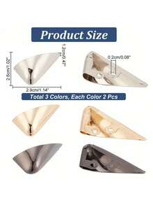 Metal Shoes Pointed Protector Metal Shoe Toe Protectors Triangle High Heel Toe Caps Pump Toe Head Cap Cover For Shoes Protection Repair Accessories Craft Supplies Stickers Handmade Kit - 彩色 - 查看 7