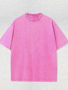 Summer TopsWomen's Summer Printed T-Shirt, Iced Coffee And Sunshine Pattern, Casual Style, Comfortable Cut, Daily Wear, Fashion Design, OOTD Recommend - 玫紅色 - 查看 2