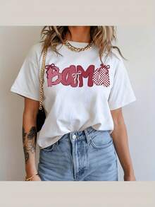 Bama Tee Doodle Graphic T-Shirt Coquette Bows Perfect Gift For Her, Birthday, Christmas - trắng - Xem 1