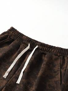 Alltony Herren leichte Frühling/Herbst Jogginghose mit Kordelzug, verstellbarer Taille, Batik-Camouflage-Gesichtsdruck, lässige Sportbekleidung für Outdoor, Straße, Laufen, Reisen, Camping, Urlaub