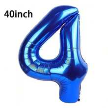 1 quả bóng bay lá kim loại màu xanh lam 32/40 inch, bóng bay polyester cỡ lớn in số 0-9, bóng bay trang trí, có thể tái sử dụng, thích hợp để trang trí sinh nhật, trang trí tiệc, kỷ niệm, trang trí phòng, kỷ niệm ngày cưới, đồ dùng cho tiệc tùng - Màu xanh lam - Xem 20