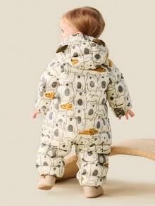 mini bala Baby 3-In-1 Down Romper Soft Warm Water-Resistant Cozy Winter Outerwear