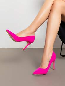 Giày Cao Gót Nữ Đế Xuồng Mũi Nhọn Màu Trơn Thời Trang Thanh Lịch Tiệc Cưới Giày Triều Đình Thích Hợp Cho Cả Những Dịp Trang Trọng Và Thông Thường - hoa hồng - Xem 3