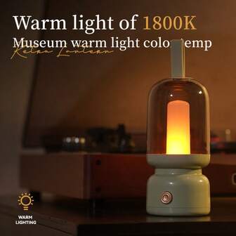 三模式可充电露营灯，带照明功能 - 氛围灯，适用于酒吧、餐厅、室内、户外露营装饰