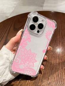 1 Piece Fashion Phone Case Does Not Include Lanyard Or Stand. TPU Luxury Black Lace Black Floral Lace Fashion TPU 1 Unit New Galvanized Four Corners Air Cushion Anti-Drop/Reinforced Transparent TPU Protective Shockproof Premium Case Compatible With Apple 17 Air/17 Professional Max. 16 Professional Max. /16 Pro/16/13 Professional Max. /12 Professional Max 11, 15 Professional Max, 14 Professional Max/, //Note 13 Pro/S23 Ultra/S24 Ultra/S25/A56 Phone Case Spring Birthday Gift - 無色 - 查看 8