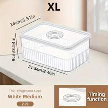 Multi-Layer Refrigerator Storage Box With Timer - Reusable, Food- Plastic Organizer Bins, Keeps Food Fresh, Freezer- Meat And Vegetable Containers With Clip-On Lids, Transparent Design For Easy Viewing, Refrigerator Storage Solution | Stylish Storage Bins | Lid Design