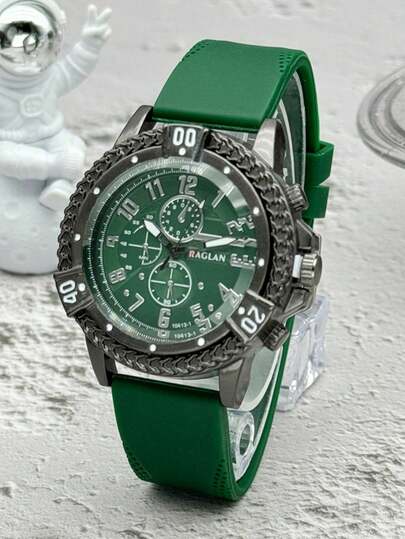 ساعة رجالية كاجوال كوارتز جديدة بطراز عصري، ساعة رياضية من السيليكون للطلاب مع علبة