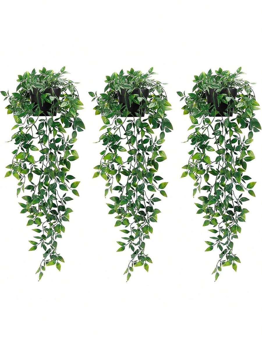 1/2/20 cây treo nhân tạo Cây treo giả Cây xanh trong chậu Cây bạch đàn giả, Cây leo Mandala trong chậu cho phòng trong nhà ngoài trời Trang trí kệ - xanh quân đội - Xem 1