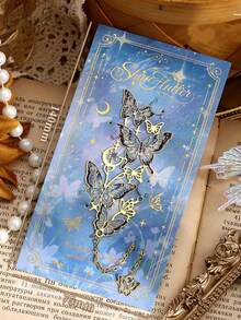 1 peça/4 peças Marcador de Livro de Metal Borboleta Vazada Clipe de Página de Livro Pingente