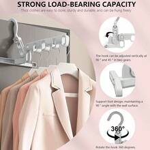 1pc Random Style Foldable Drying Rack With 5 Holes - Portable Clothes Drying Rack For Door, Hanging Storage Clothes Rack Suitable For Bathroom, Drawer, Wardrobe, Ideal For Outdoor Camping, Business Trip, Travel - Grey - View 7