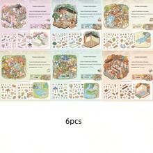 1 peça/6 peças Adesivos Criativos de Paisagem 3D, Decalques de Cena Temática