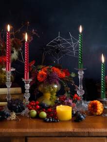 Christmas 10 Inch Spiral Taper Candle Set, Unscented Twist Candle Holders, Drip-Free Thin Tapered Candles For Holiday Party Decorations,Christmas Gifts,Christmas Candles,Christmas Fragrance,Fall Decor,Wedding,Christmas Decoration,Gifts For Women, Christmas Decorations