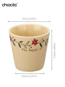 choxila 1个200毫升陶瓷杯，复古藤编花环咖啡杯套装，茶杯，奶茶杯，抹茶杯，法式字母咖啡杯，花朵杯垫，可爱花朵杯，北欧简约复古家居水杯，甜点杯，适用于中东红茶、阿拉伯咖啡，大容量美式咖啡杯，沙特阿拉伯国庆节 - 咖啡杯碟 - 查看 14