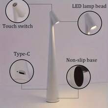 1pc/2pcs Wireless Rechargeable LED Elegant Desk Lamp, 3-Level Adjustable Brightness, Non-Slip Base, Suitable For Dining Room, Living Room, Study Or Bedroom Home Decor - Multicolor - View 4