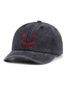 1 Pc, Unisex,Jack-O-Lantern Pumpkin Embroidered Baseball Hat, Spooky Season Embroidered Cap, Halloween Costumes Hat, Vintage Dad Cap, Halloween Gift - Multicolor - View 17