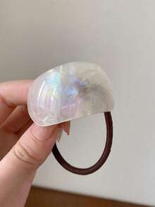 1pc/4pcs Women Elegant High Elasticity Curved Acetate Fiber Hair Scrunchies, Stylish Hair Ties For Ponytail, Suitable For Daily Wear, Casual, Party, Face Washing, Makeup, And Gift Giving ,Gym Sport Outfit ,Ponytail Holders ,Hair Elastics ,Hair Rubber Bands ,Hair Rope Hair Accessories