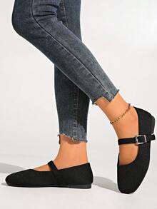 New Vintage Women Flat Ballet Flats With Mary Jane, Spring/Summer/Autumn - Black - View 3