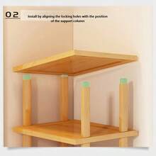 4/6 Tier Elegant Bamboo Shoe Rack (Natural Bamboo Texture) - Space Saving And Easy To Assemble, Suitable For Dorm, Hallway And Kitchen - Fashionable Square Storage Rack For Storing Sneakers, High Heels And Stilettos (Shoe Storage), Top Tier Can Also Be Used For Placing Flower Pots Or Decorations