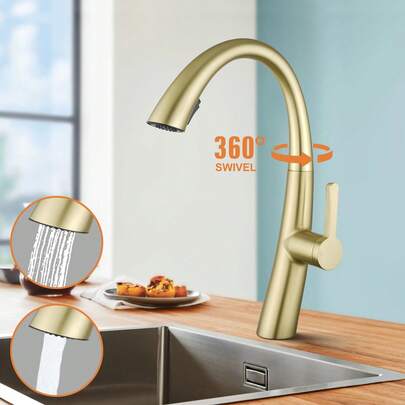 Swivel Pull Out Down Kitchen Sink Mixer Tap Brass Laundry Sink Basin Faucet
