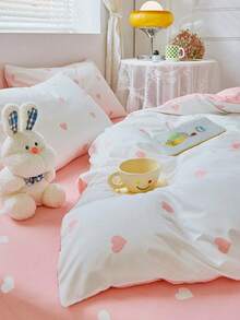 Brushed Microfiber White Boho Pattern Printed Bedding Duvet Cover Set, Includes Duvet Cover + Pillowcase, Dorm Bedding Back To School Bedding - White - View 5