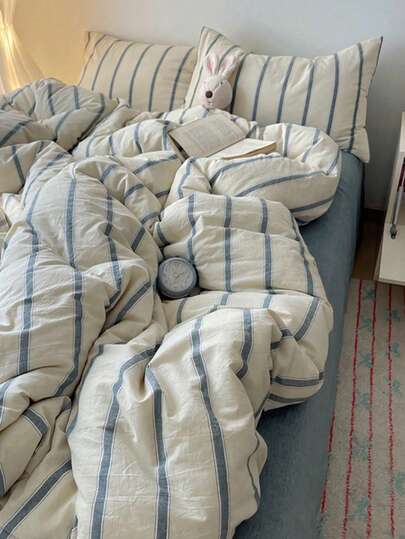 Borstad mikrofiber, vitt boho-mönster, tryckt sängkläder, påslakanset, inkluderar påslakan + örngott, sovsal, sängkläder för skolstart