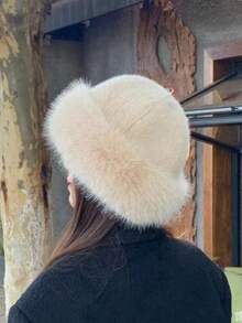 A New Winter Furry Hat For Women In Autumn, Winter, Europe, America, And South Korea. Warm Hat With Fashionable Solid Color, Small Face, Versatile, Mongolian Hat, Thickened Autumn Decor - Straw Hat - View 5