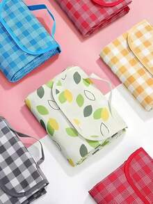 1pc Waterproof Foldable Large Picnic Mat, Checkered Beach Blanket, Suitable For Outdoor Camping, Beach, Park, Festivals, Lawn, Portable And Washable For Spring/Summer - Multicolor - View 7