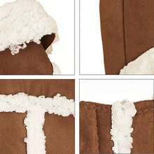 1pc Coffee Brown Suede Cotton Fleece Pet Clothes Jacket Coat Suitable For Small & Medium Cats/Dogs Autumn Winter - Coffee Brown - View 10