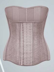 1PC Ladies' Double-Layer Mesh Waist Cincher Corset With Snap Buttons For Figure Shaping - Multicolor - View 5