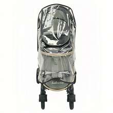 1pc Universal Travel Windproof Breathable Baby Stroller Rain Cover, Transparent Baby Stroller Rain Cover, Baby Stroller Accessories, Suitable For Rainy Days - Clear - View 8