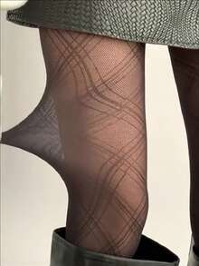 Women's Diamond Plaid Stockings, Spring And Summer Thin Black Stockings ( Thin Version) - Multicolor - View 7
