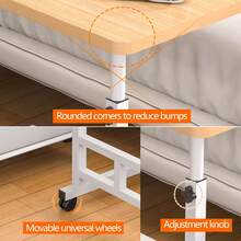 Standing Desk Adjustable Height 23.6" - 35" And Angle 0° - 90°, Space-Saving, Ergonomic Mobile Computer Desk With Universal Wheel, Sturdy And Comfortable, Easy To Setup, Spacious Folding Table For Home, Office And Sofa(Walnut) - 胡桃色 - 查看 7