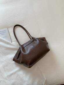 حقيبة يد نسائية من جلد البولي يوريثان والجلد المدبوغ للشتاء، سعة كبيرة، مزينة بالأشرطة، أنيقة للتنقل والشارع