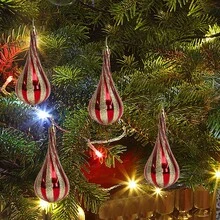 4 buc. Ornamente de Crăciun în formă de glob cu picătură de apă placate cu roșu/auriu/argintiu, decorațiuni suspendate pentru bradul de Crăciun