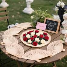 60 Pack Sandalwood Fans Wedding Favors Hand Held Folding Fans Wooden Openwork Personal Handheld Folding Fans For Wedding Party Home Decorations Birthday Gift - như hình ảnh - Xem 6