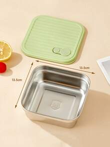 1 قطعة صندوق غداء من الفولاذ المقاوم للصدأ 304 بسعة 600 مل/650 مل مع غطاء، حاوية تخزين طعام سلطة الفواكه محمولة، صندوق بنتو كبير السعة محكم الإغلاق ومقاوم للتسرب، قابل للتكديس، صندوق تخزين طعام للثلاجة، آمن للغسالة الآلية، مناسب لاستخدام الطلاب والبالغين في المدرسة والمكتب والتخييم والنزهات والسفر