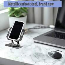 1Pcs Tablet Stand Holder, 360° Rotating Tablet Holder, Height Adjustable Carbon Steel Tablet Holder, Lifting Folding Monitor Stand, Portable Computer Stand For Tablets Monitor E-Reader Up To 12.9 Inches - 1Pcs-metal PadHolder - View 6