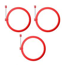 1 pieza/3 piezas/5 piezas Moldes redondos de silicona para huevos, moldes para panqueques, moldes para dar forma a huevos fritos, moldes de cocción resistentes al calor