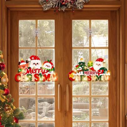 1 pièce Nouvelle décoration de Noël, ornement décoratif en bois à suspendre pour la décoration de scène de Noël, panneau de porte Père Noël heureux, fournitures pour la maison et les fêtes, convient comme cadeau pour enfants/vacances