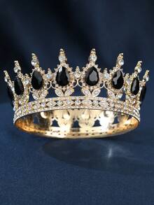 1件女士水钻装饰皇冠设计奢华头饰皇家皇冠新娘优雅头饰活动派对节日装扮头饰，准新娘，头冠 - 彩色 - 查看 18