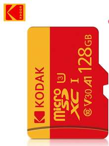 Kodak 柯达红黄 Micro SD 卡 TF U3 CLass 10 存储卡 32GB 64GB 128GB 256GB 适用于 SD 适配器