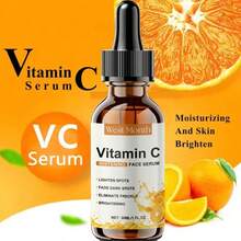 west&month Vitamin C Facial Essence With Hyaluronic Acid 30ml - Anti-Aging Serum To Help Reduce Dark Spots, Fade Fine Lines And Improve Skin Dullness, Moisturizing & Nourishing Formula For Brightening And Revitalizing All Skin Types - Màu vàng - Xem 1