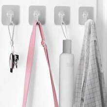 DDMY 24 Packs Hooks For Hanging 50lb Wall Hooks Transparent Reusable Waterproof Adhesive Hook For Kitchen Curtain, Towel Hook For Bathrooms, Heavy Duty Self Coat Hook For Walls No Damage - 顏色C - 查看 7